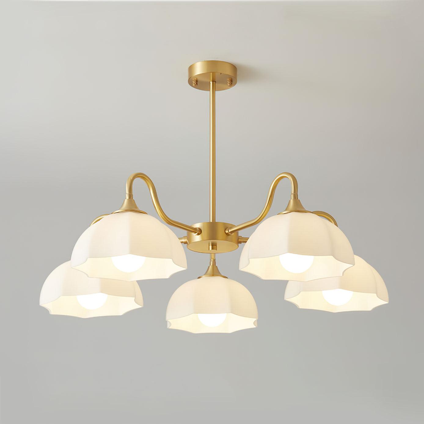 Lustra Chandelier Octagonal Glass Bowl Copper French - Neutral Decor