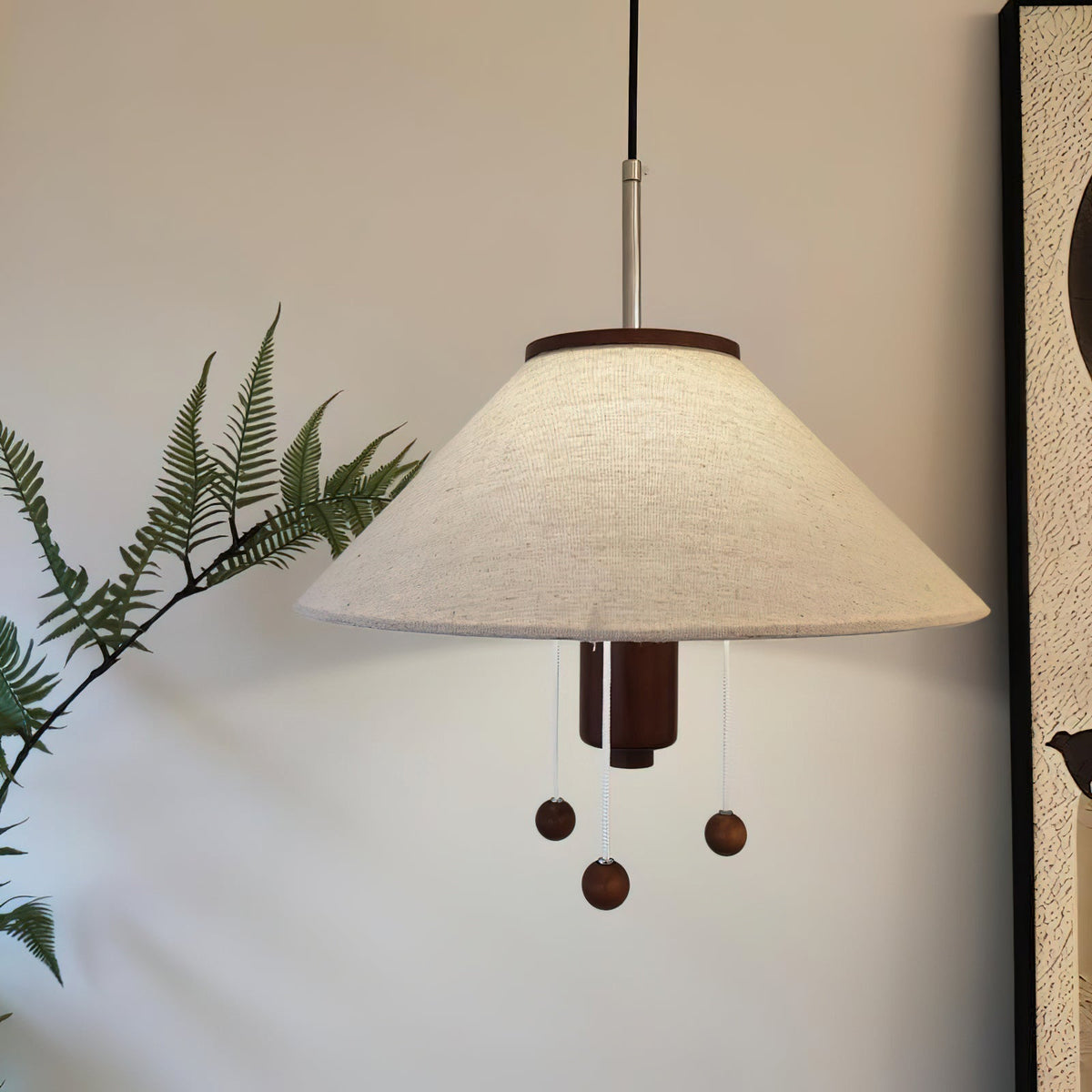 Zathee Nordic Art  Classic Wood Fabric Pendant Lamp