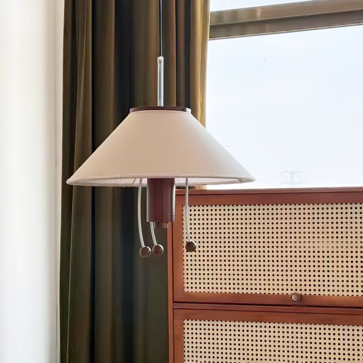 Zathee Nordic Art  Classic Wood Fabric Pendant Lamp