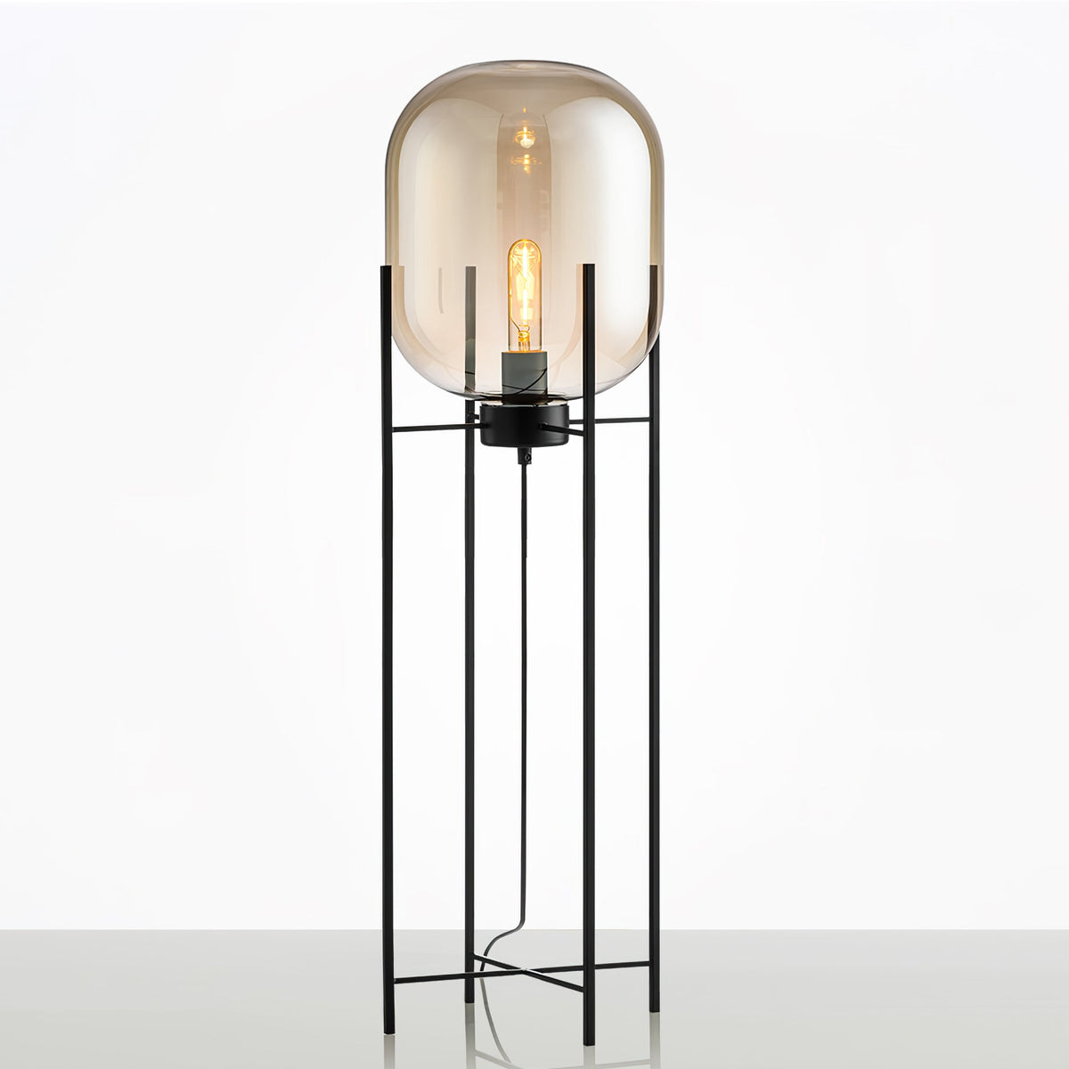 Liorivelia Glass Industrial Floor lamp