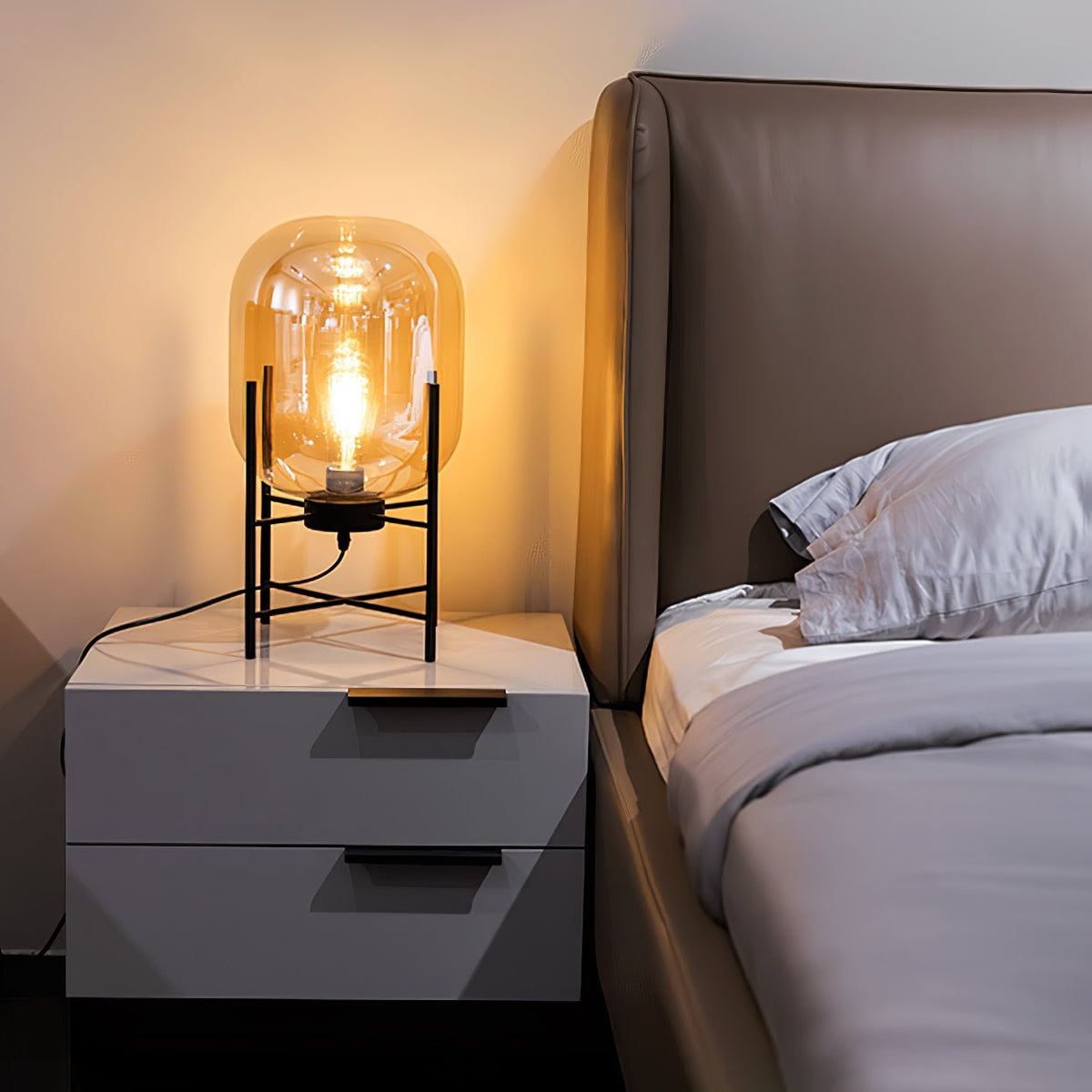 Gareth Glass Industrial Table Lamp