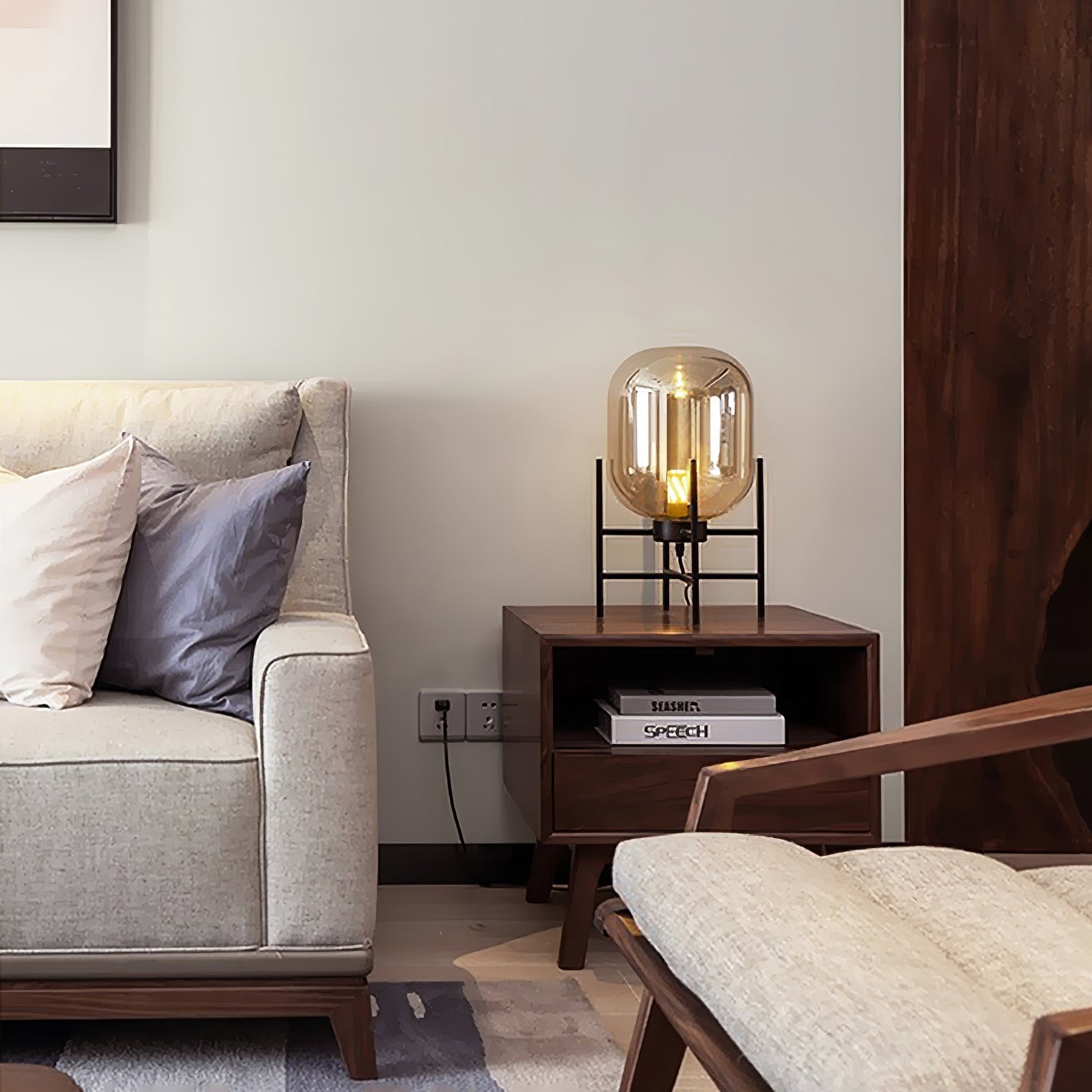 Gareth Glass Industrial Table Lamp