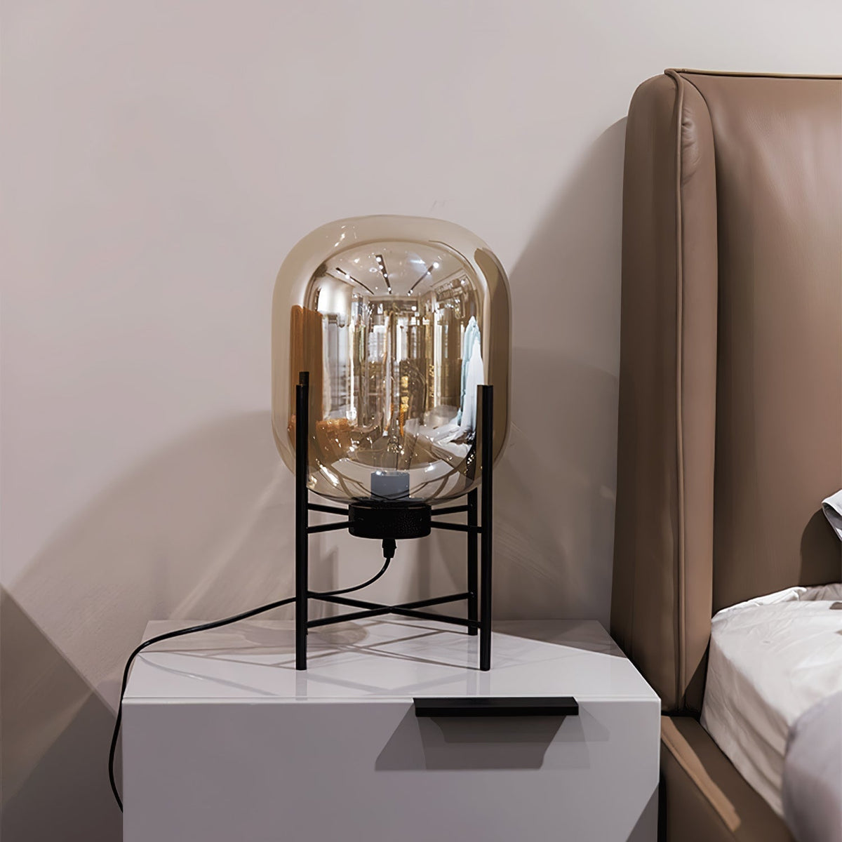 Gareth Glass Industrial Table Lamp