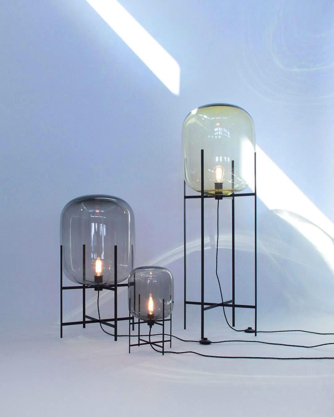 Liorivelia Glass Industrial Floor lamp