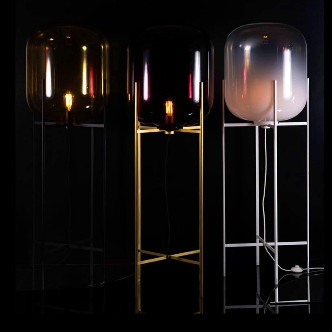 Liorivelia Glass Industrial Floor lamp