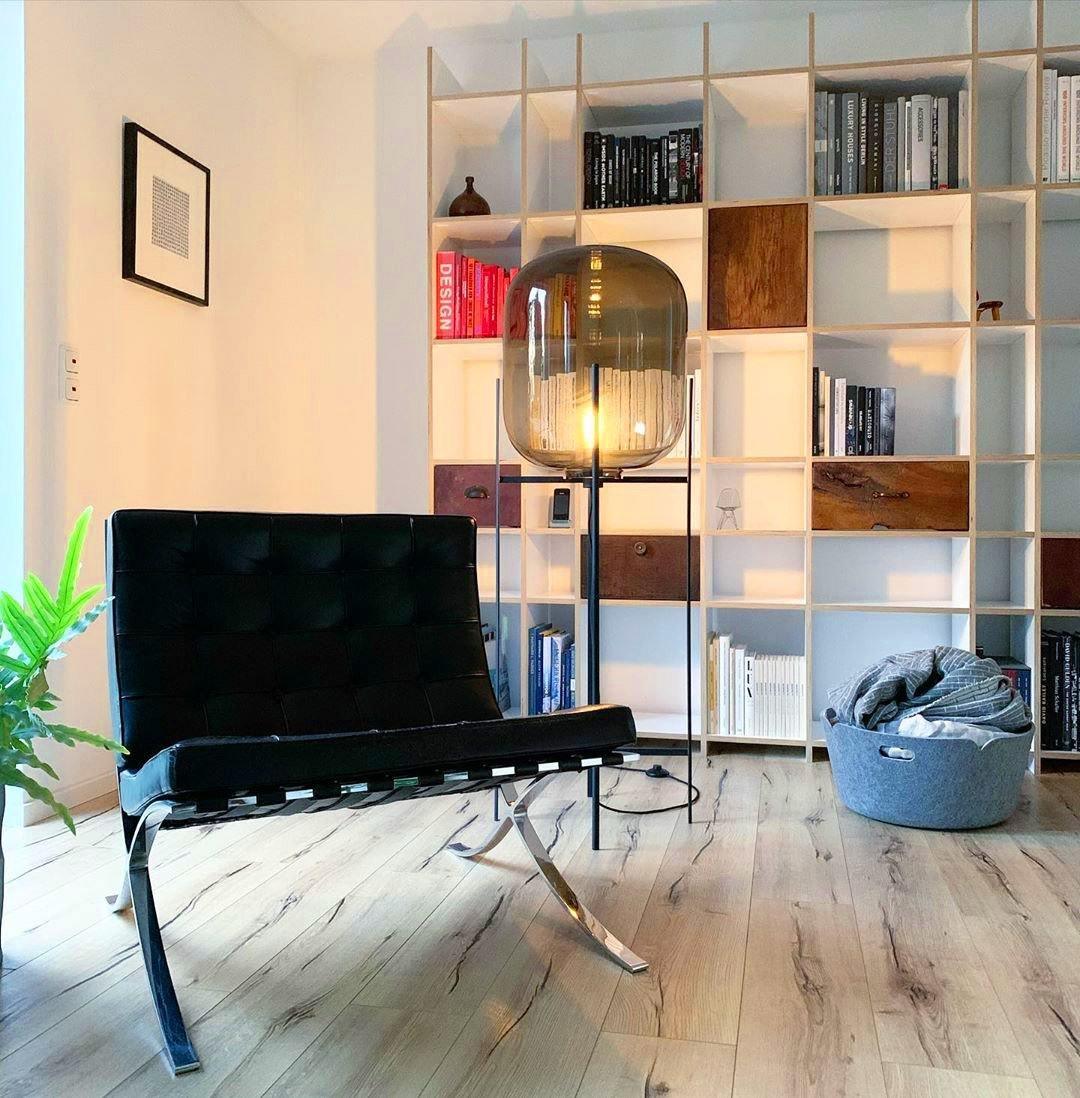 Liorivelia Glass Industrial Floor lamp