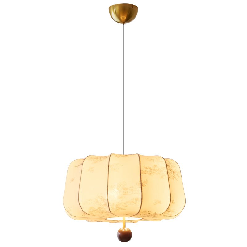 Sylaeria Wood & Fabric Pendant Light