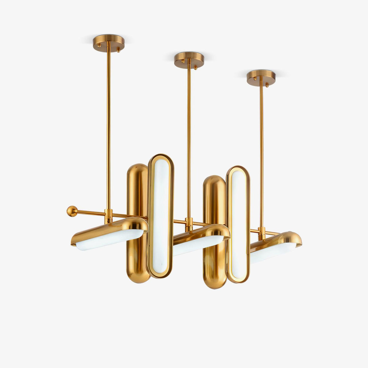 Lyvinaris Geometric Brass Linear Pendant Light
