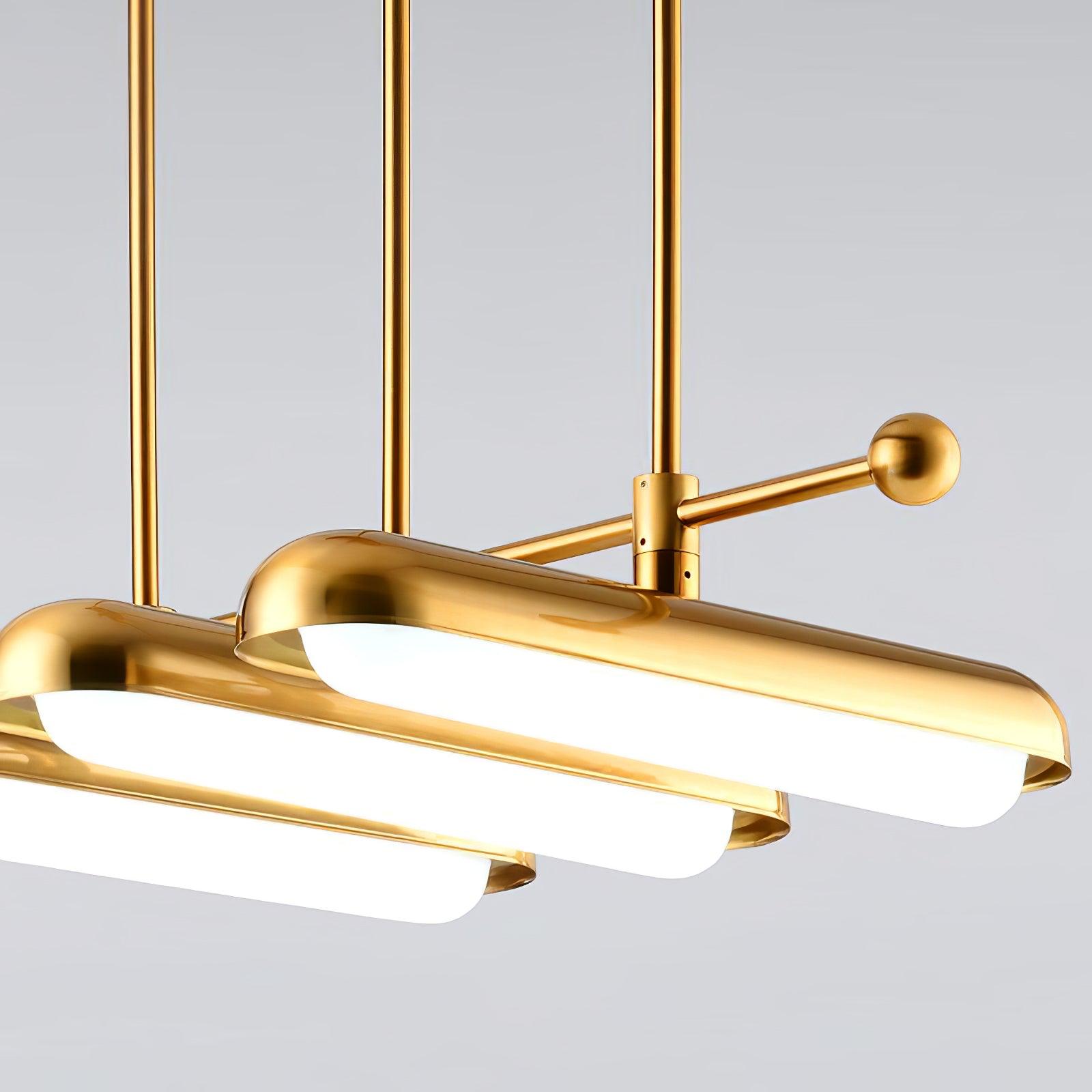 Lyvinaris Geometric Brass Linear Pendant Light