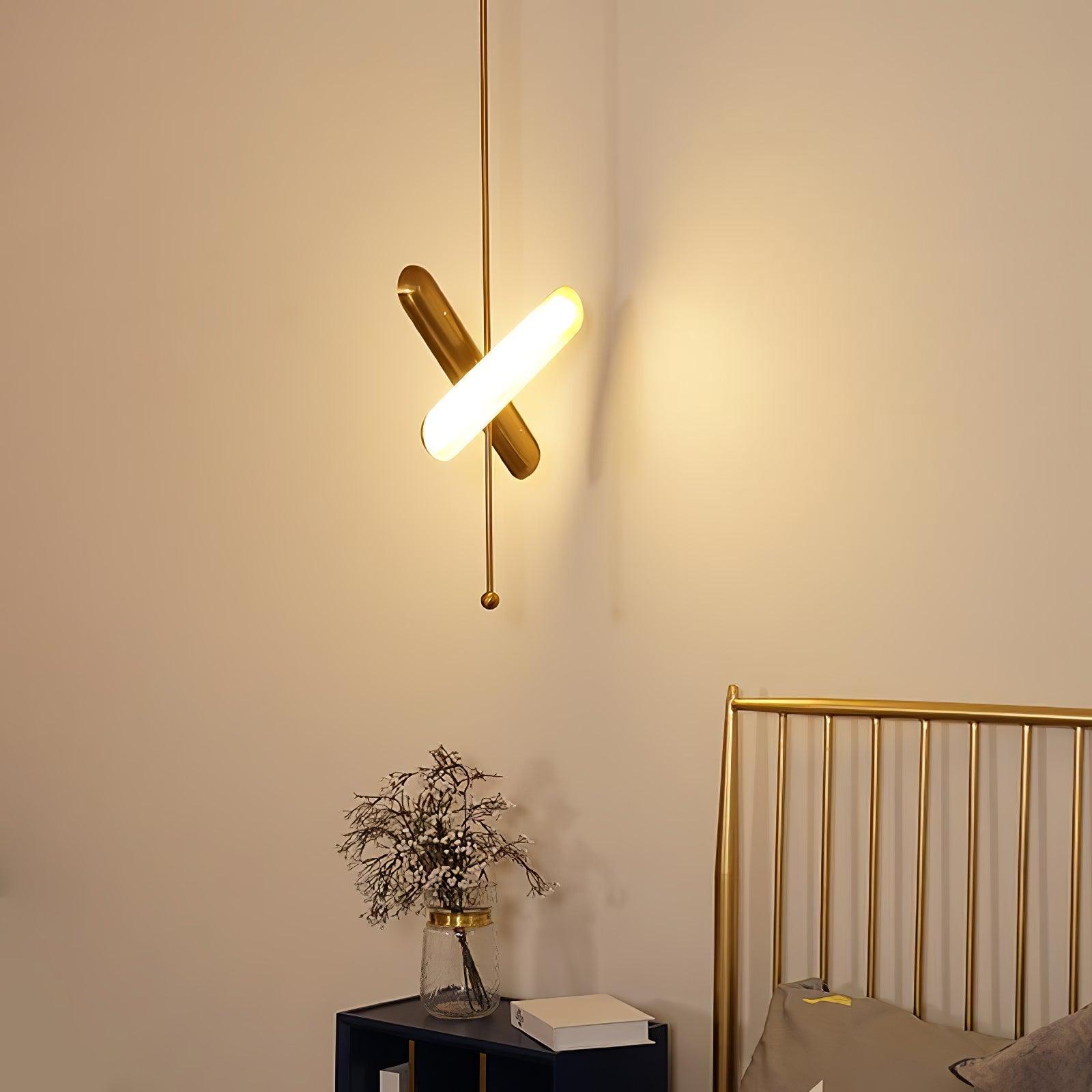 Lyvinaris Geometric Brass Linear Pendant Light