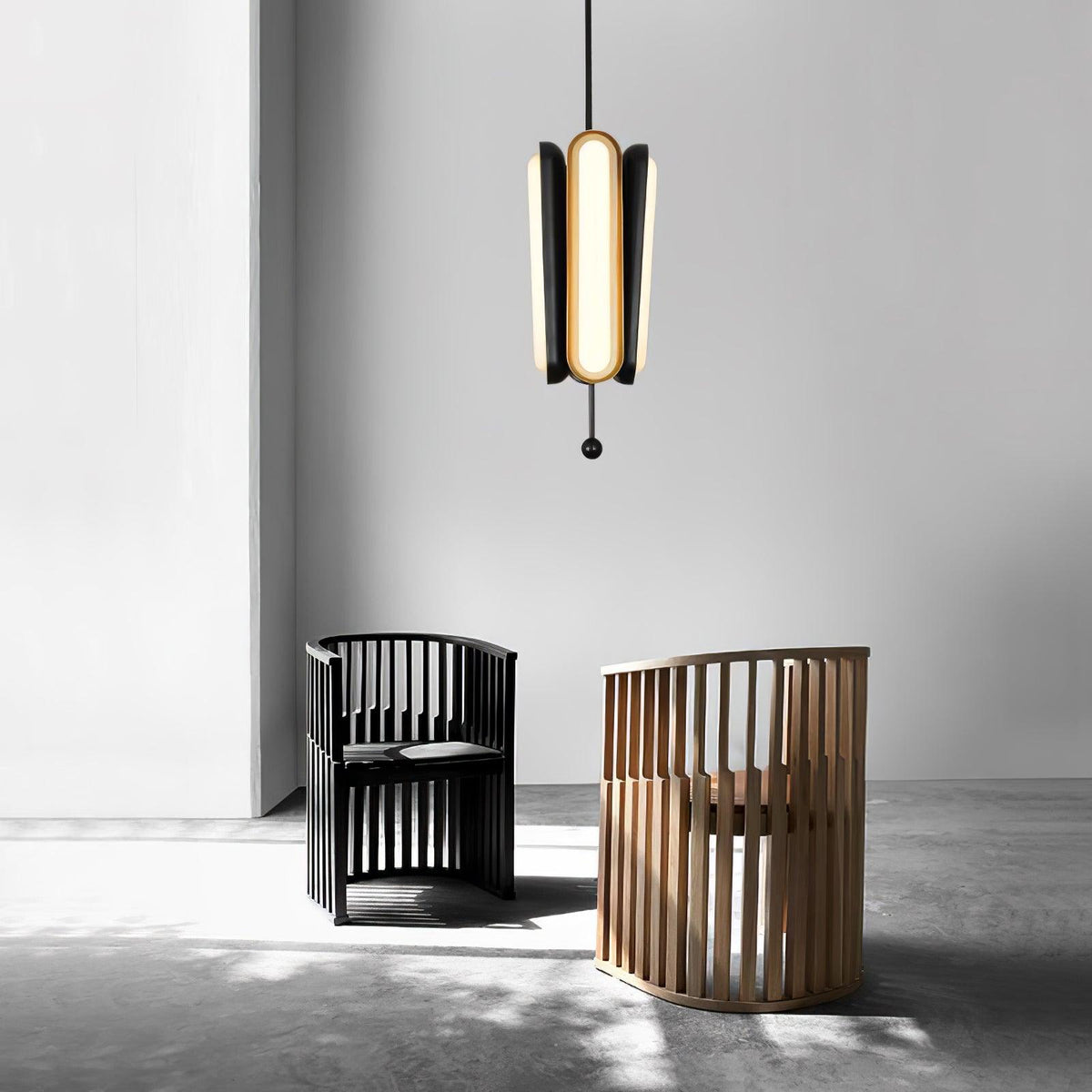 Lyvinaris Geometric Brass Linear Pendant Light