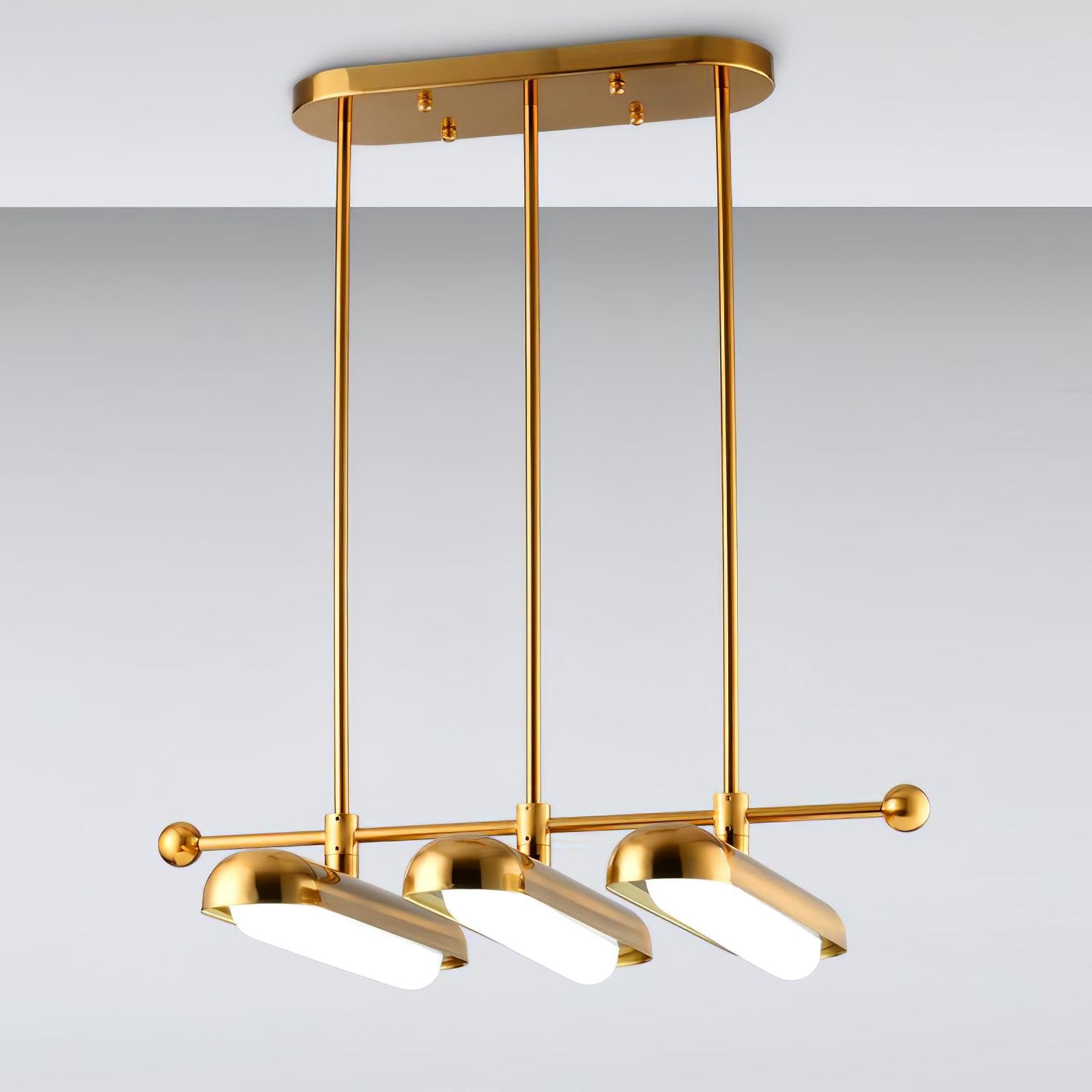 Lyvinaris Geometric Brass Linear Pendant Light