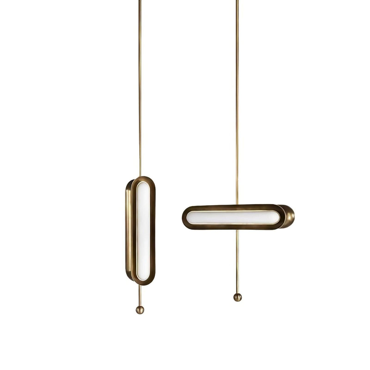 Lyvinaris Geometric Brass Linear Pendant Light