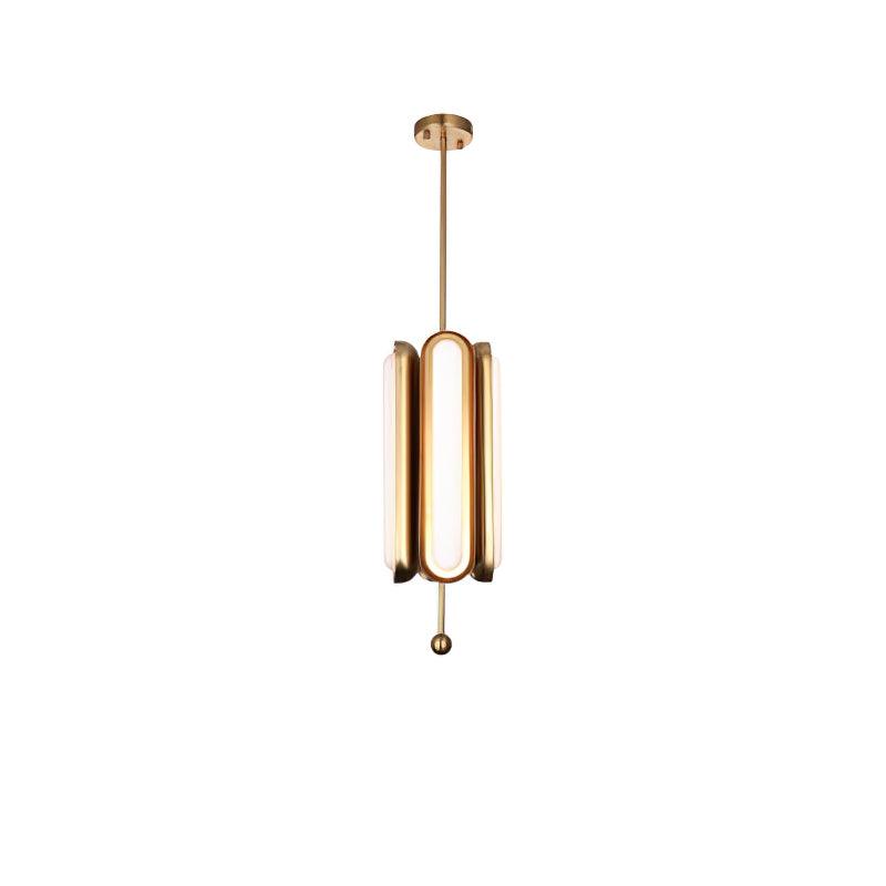 Lyvinaris Geometric Brass Linear Pendant Light