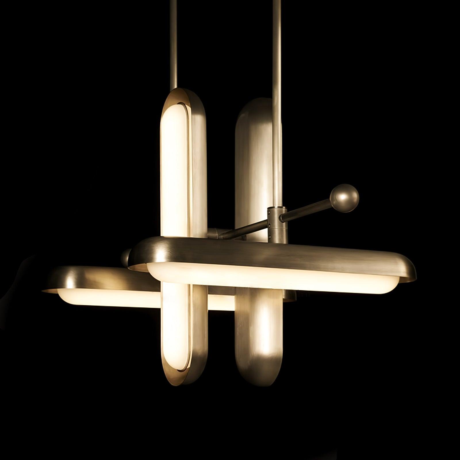 Lyvinaris Geometric Brass Linear Pendant Light