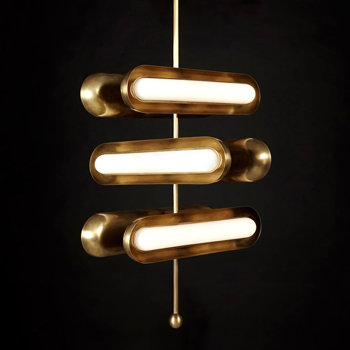 Lyvinaris Geometric Brass Linear Pendant Light