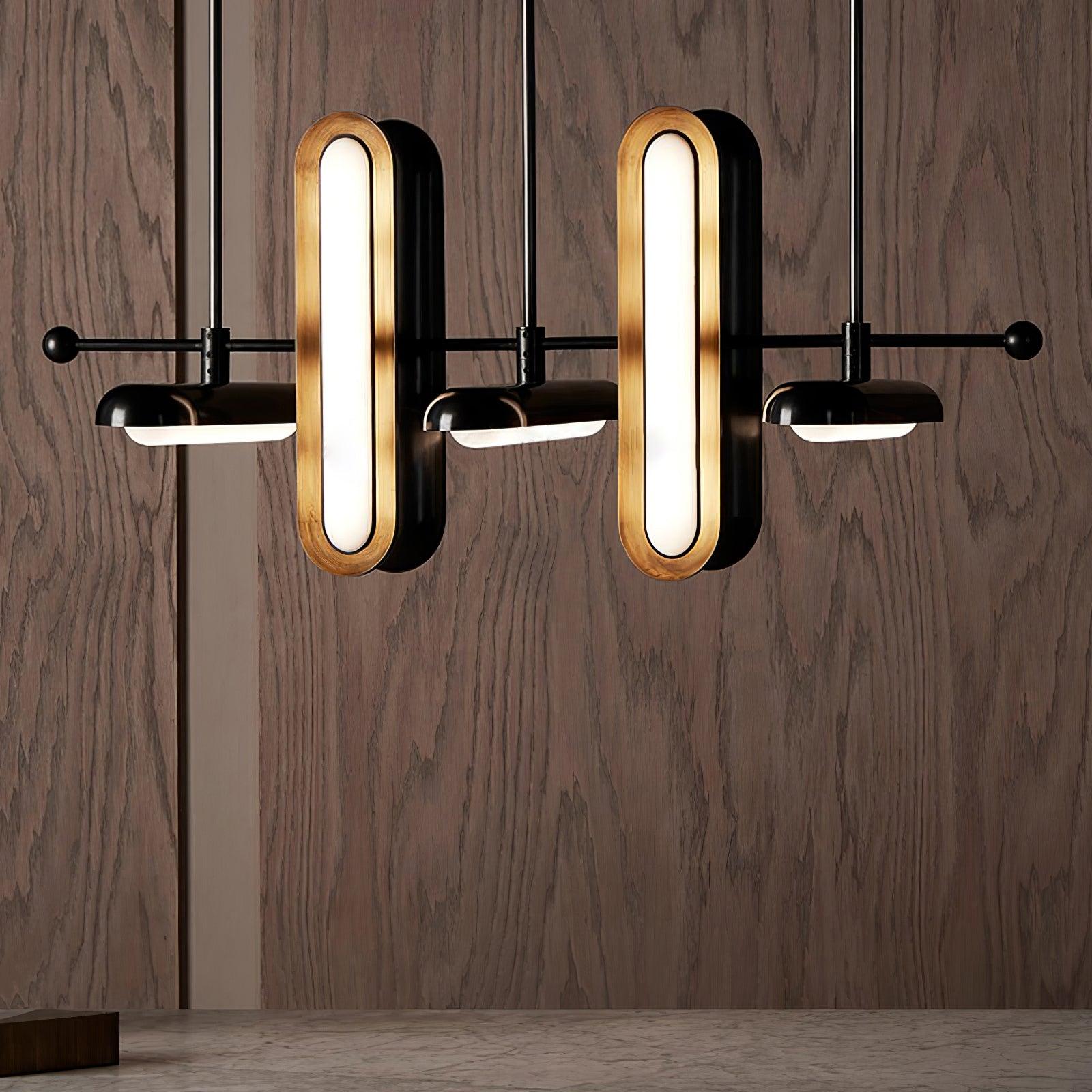 Lyvinaris Geometric Brass Linear Pendant Light