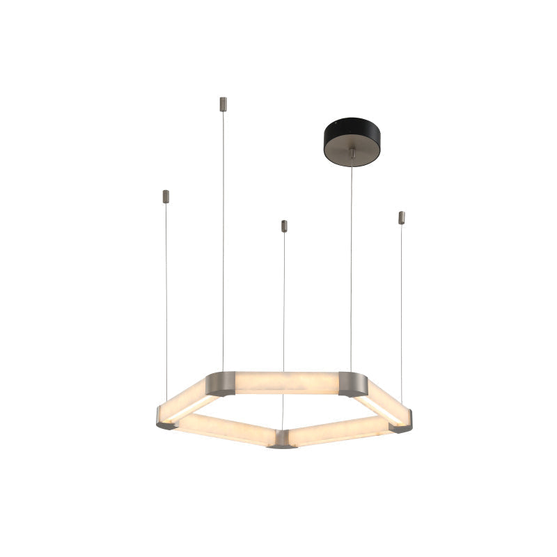 Celaeisra Unique Single Ring Alabaster Chandelier