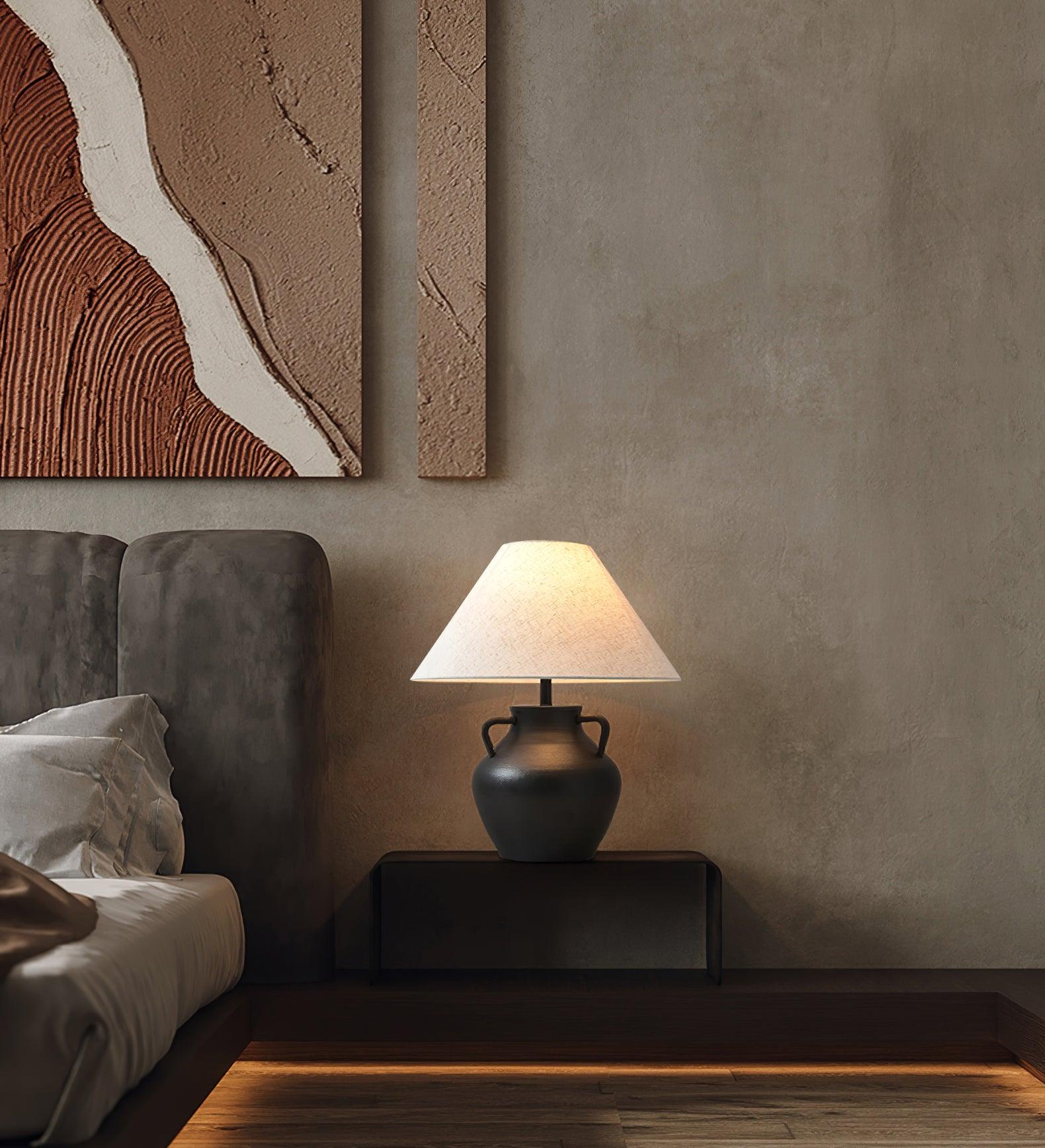 Amfora Fabric Rustic Table Lamp