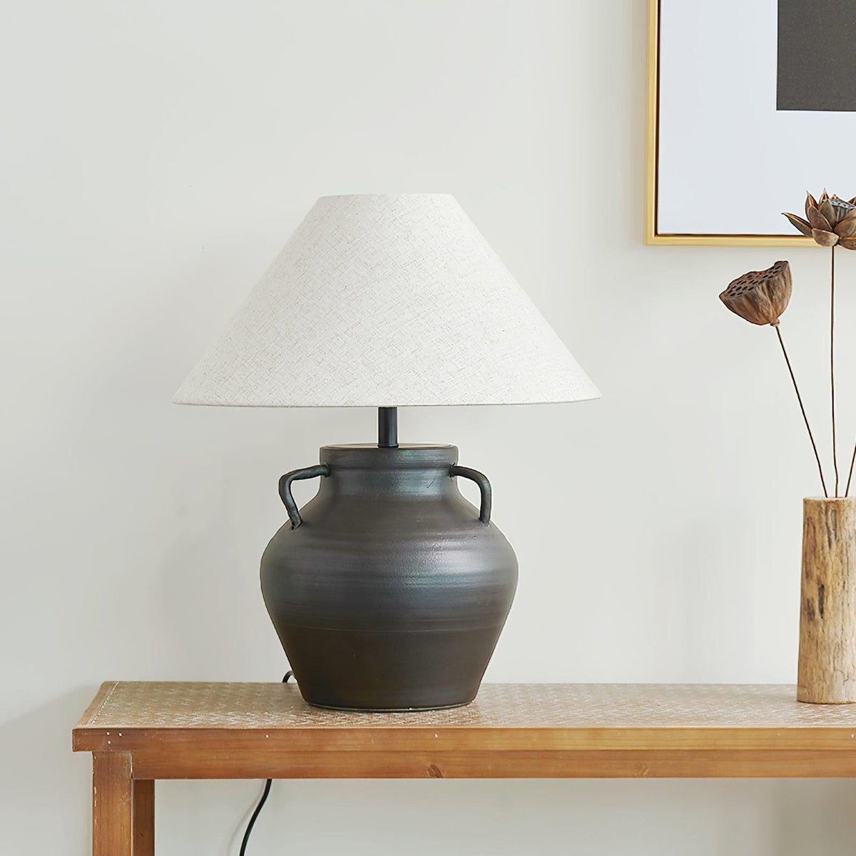 Amfora Fabric Rustic Table Lamp