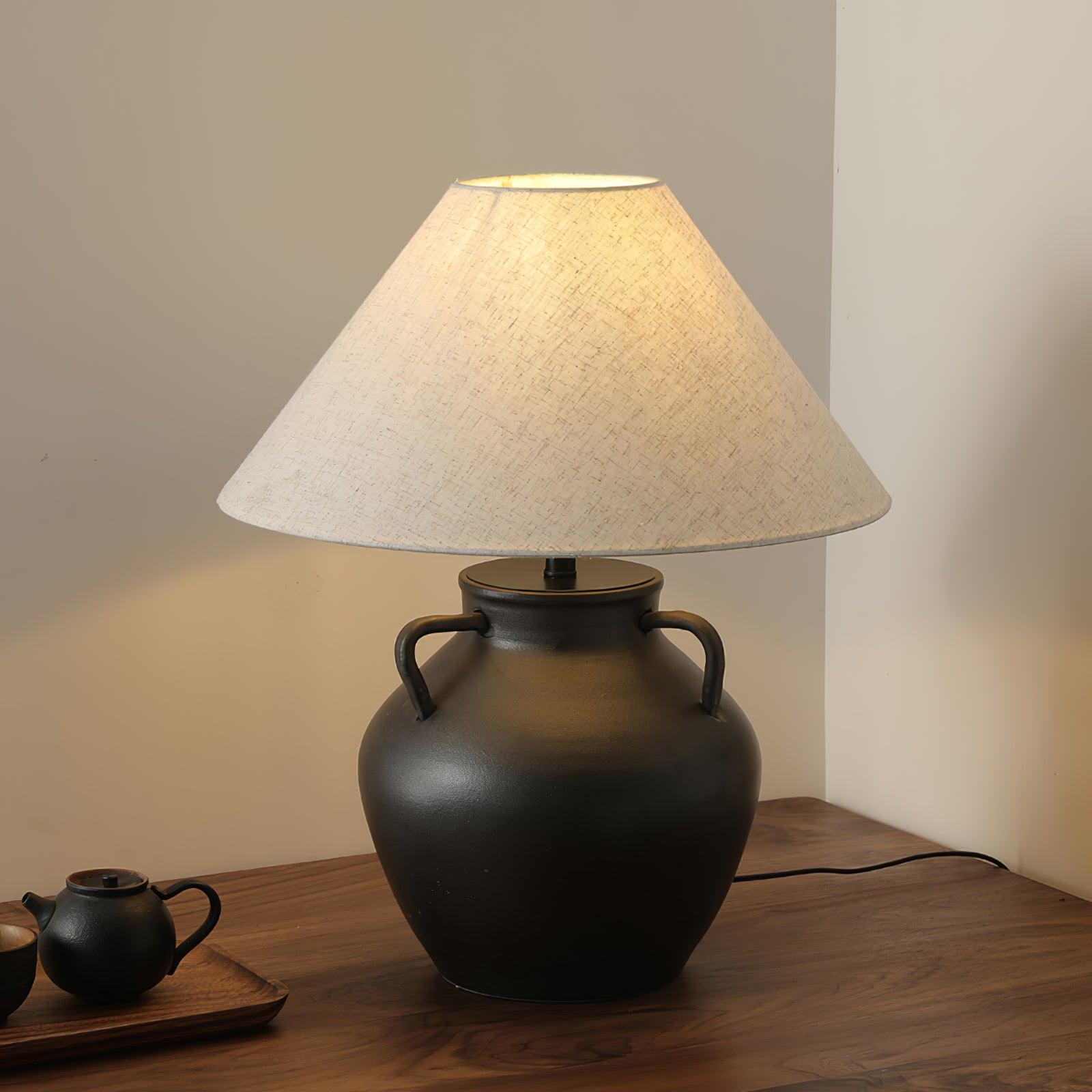 Amfora Fabric Rustic Table Lamp