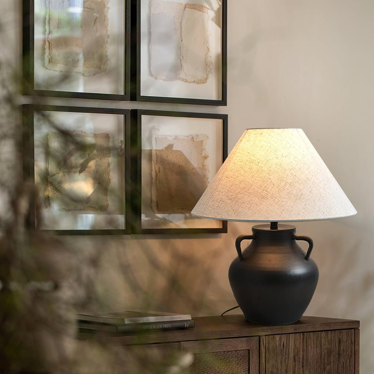 Amfora Fabric Rustic Table Lamp