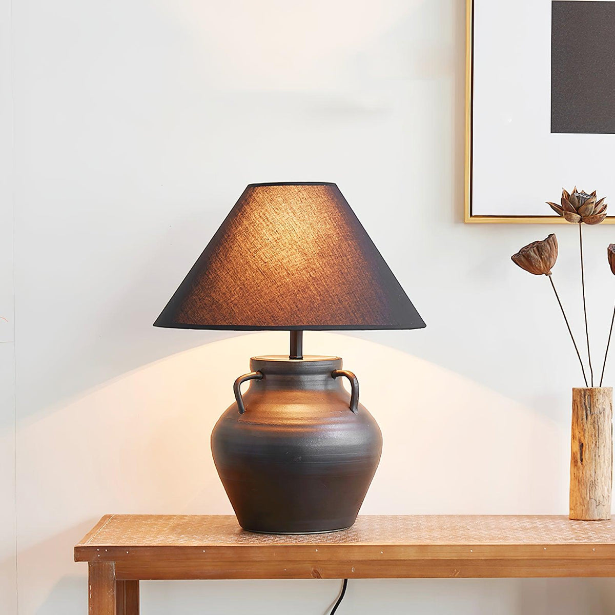 Amfora Fabric Rustic Table Lamp