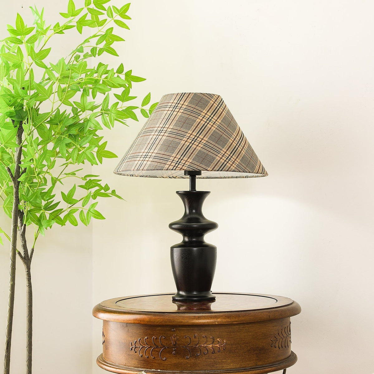 Herita Wood & Fabric Table Lamp