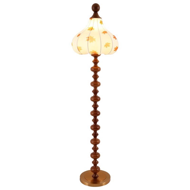 Qrathen Wood Fabric Retro Floor Lamp