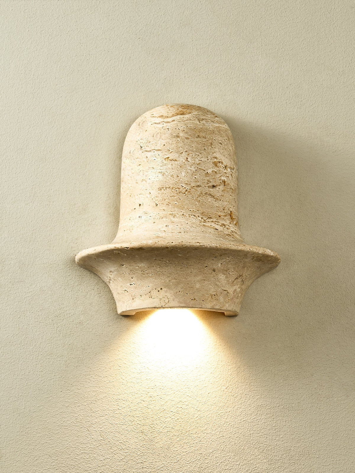 Xena Sculptural Yellow Travertine Wall Lamp