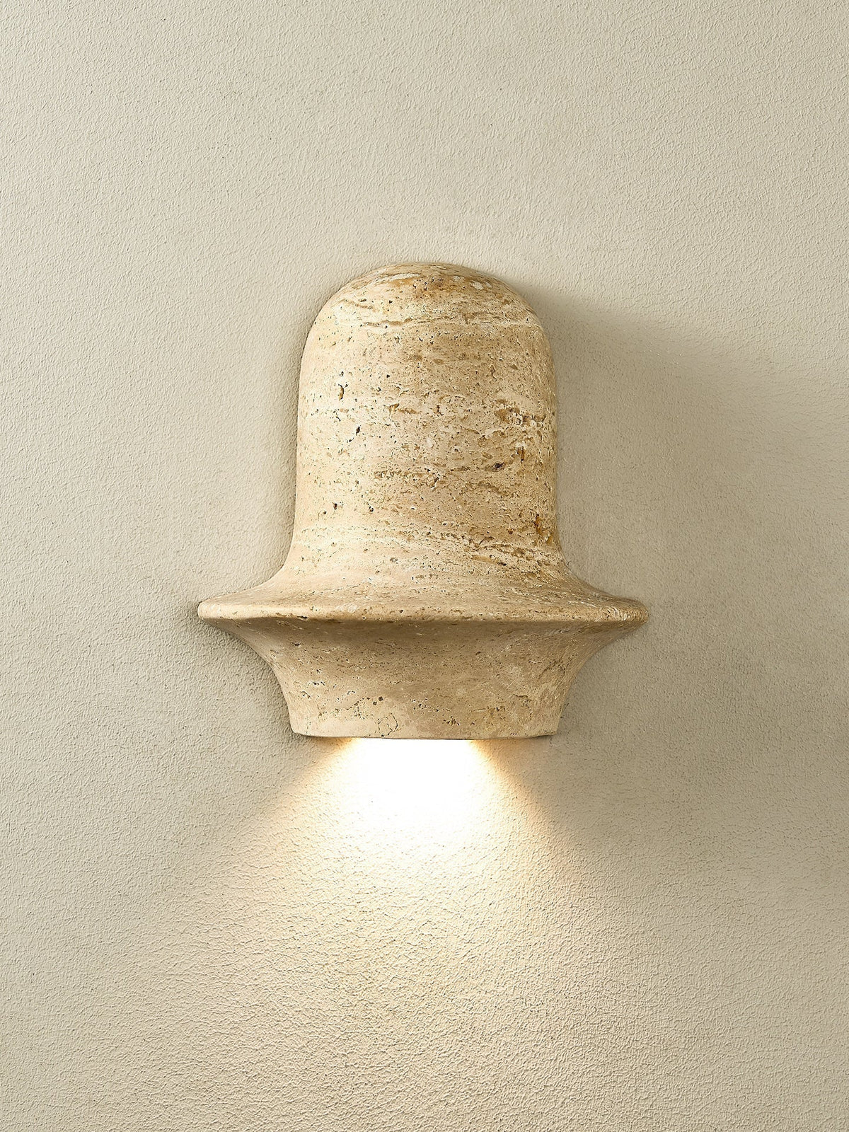 Xena Sculptural Yellow Travertine Wall Lamp