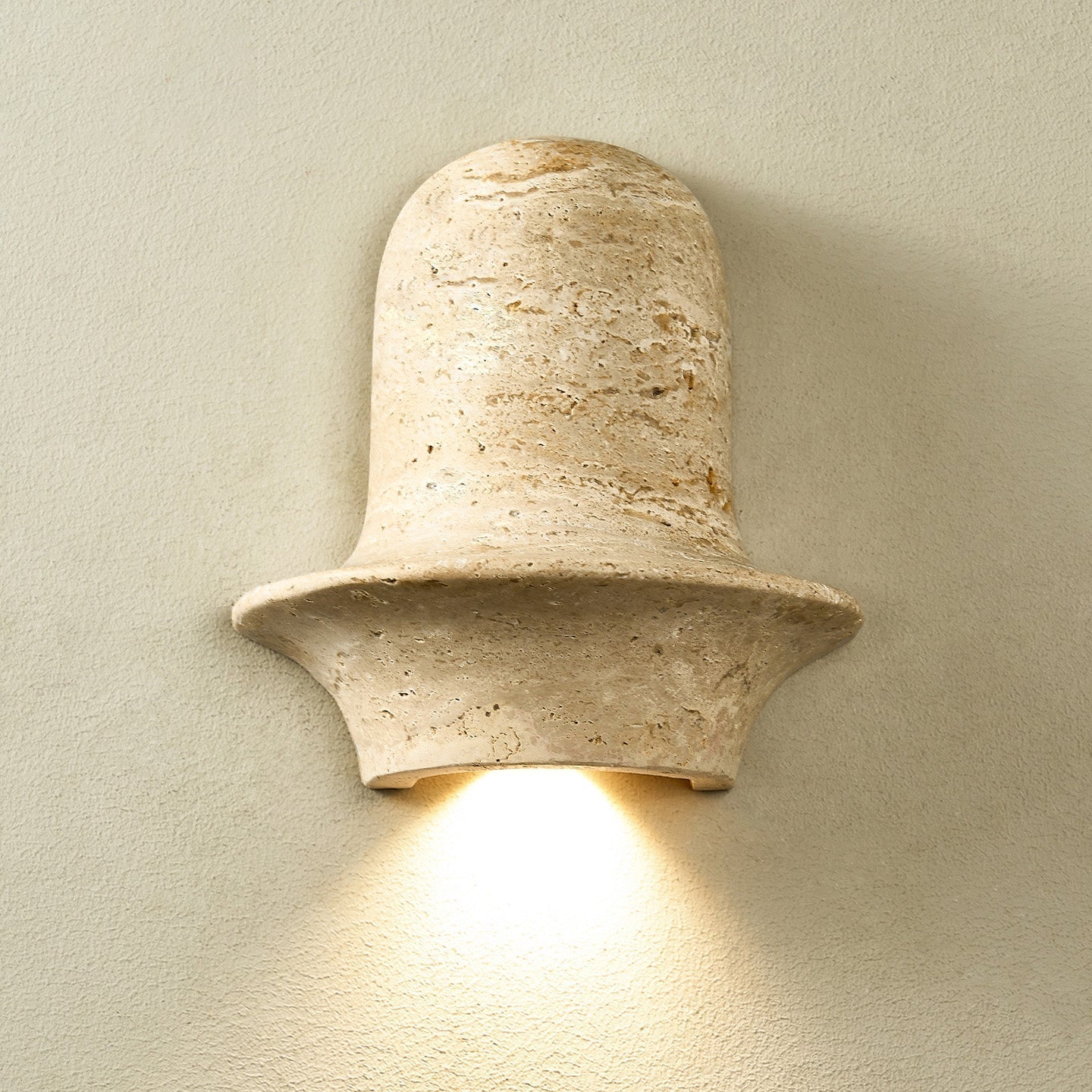 Xena Sculptural Yellow Travertine Wall Lamp