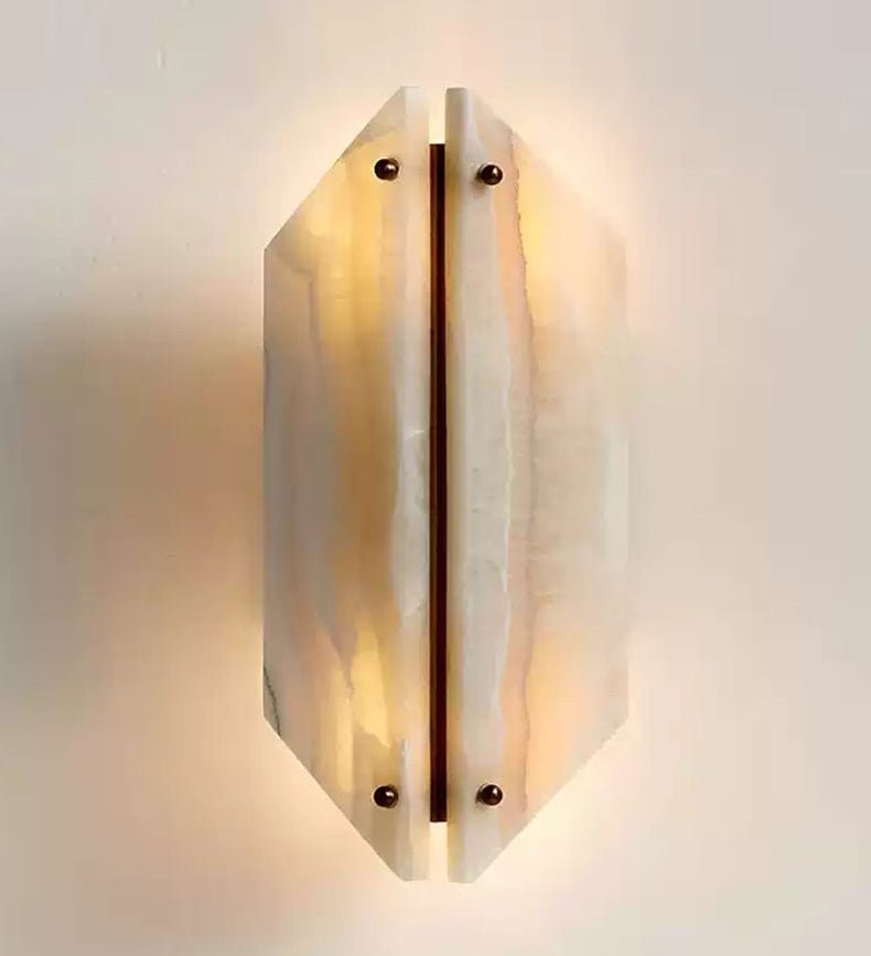 Zynx Modern White Alabaste Crest Wall Lamp