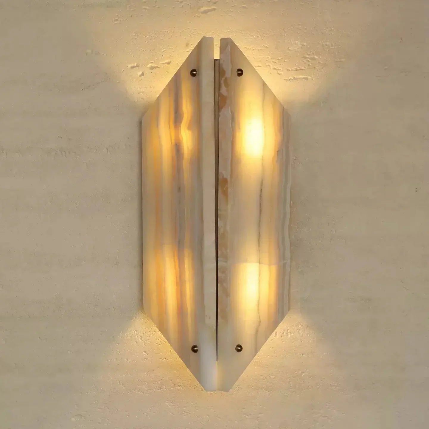 Zynx Modern White Alabaste Crest Wall Lamp