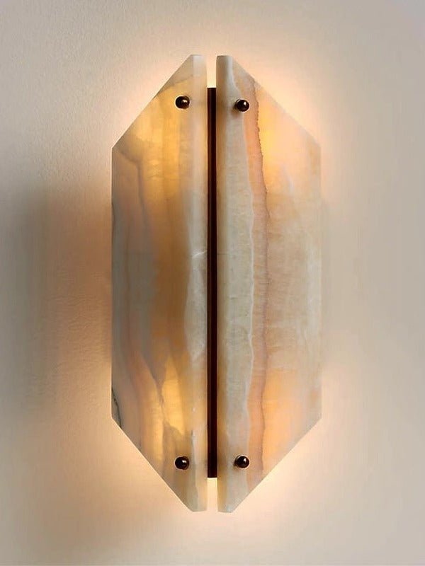 Zynx Modern White Alabaste Crest Wall Lamp
