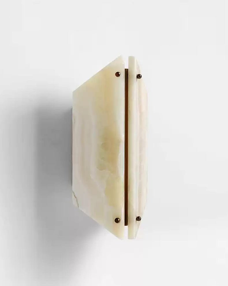 Zynx Modern White Alabaste Crest Wall Lamp