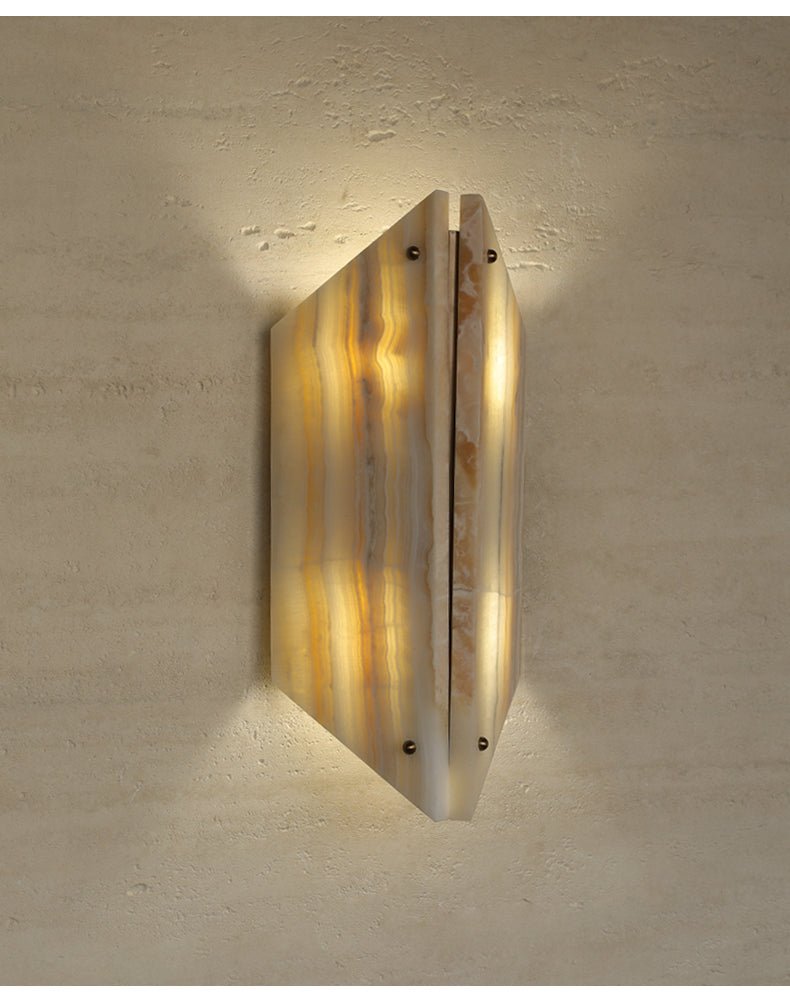 Zynx Modern White Alabaste Crest Wall Lamp