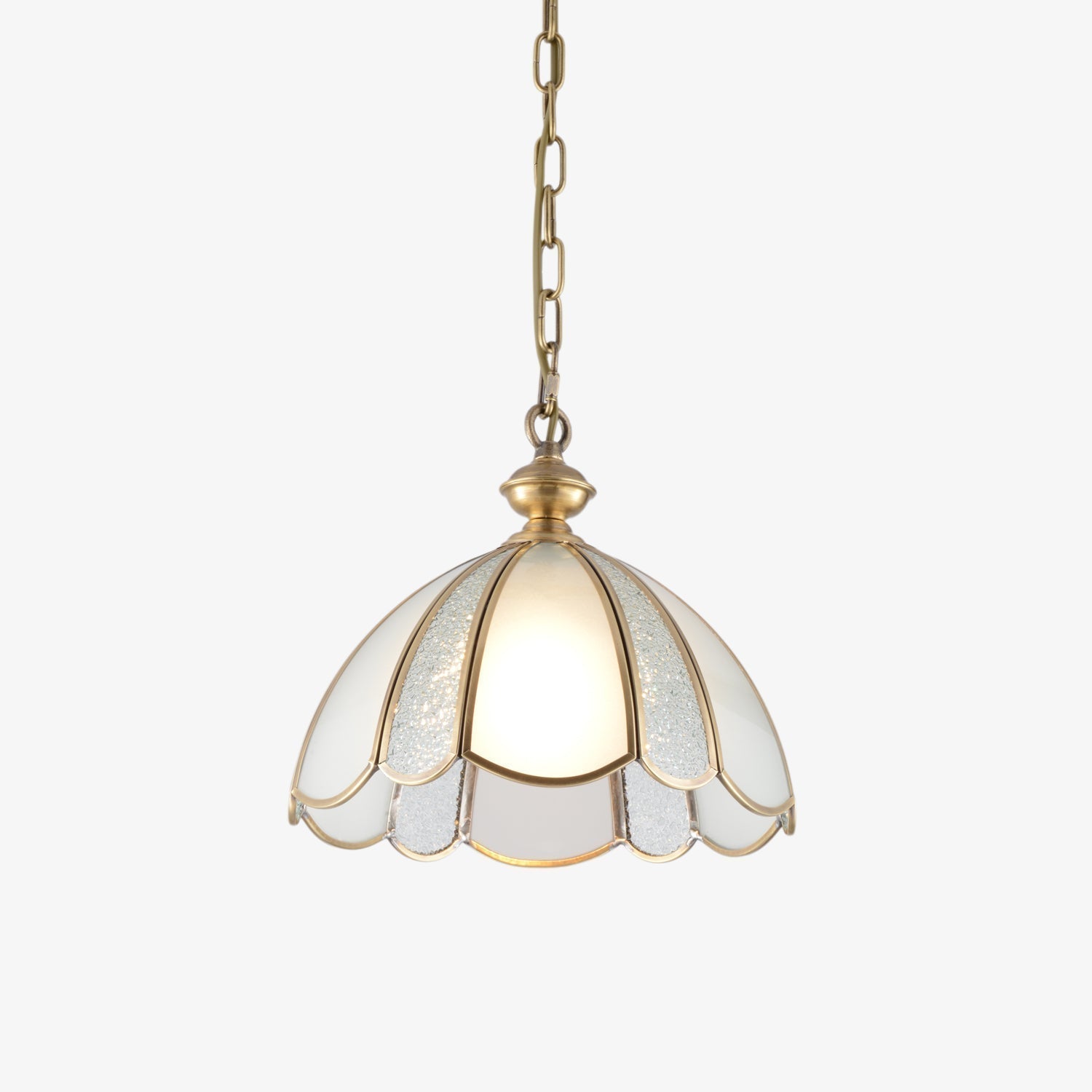 Lunell Traditional Art Brass Glass Pendant Light
