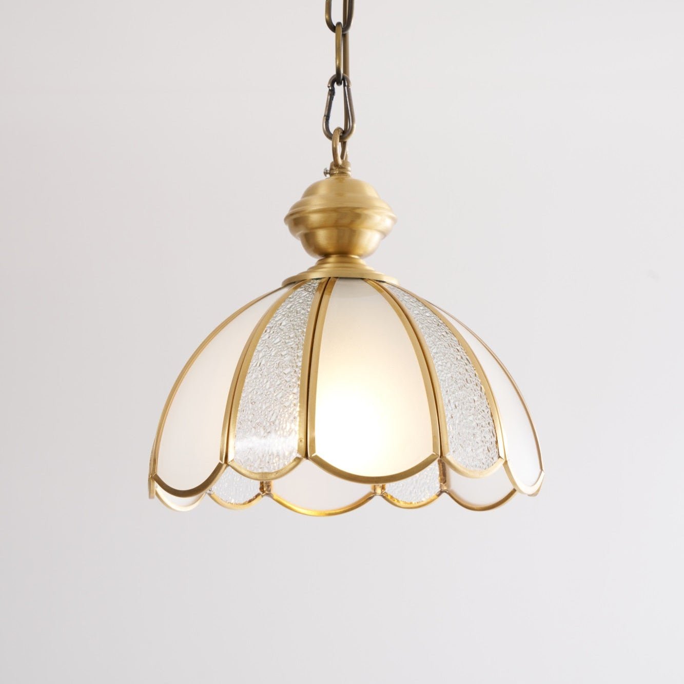 Lunell Traditional Art Brass Glass Pendant Light