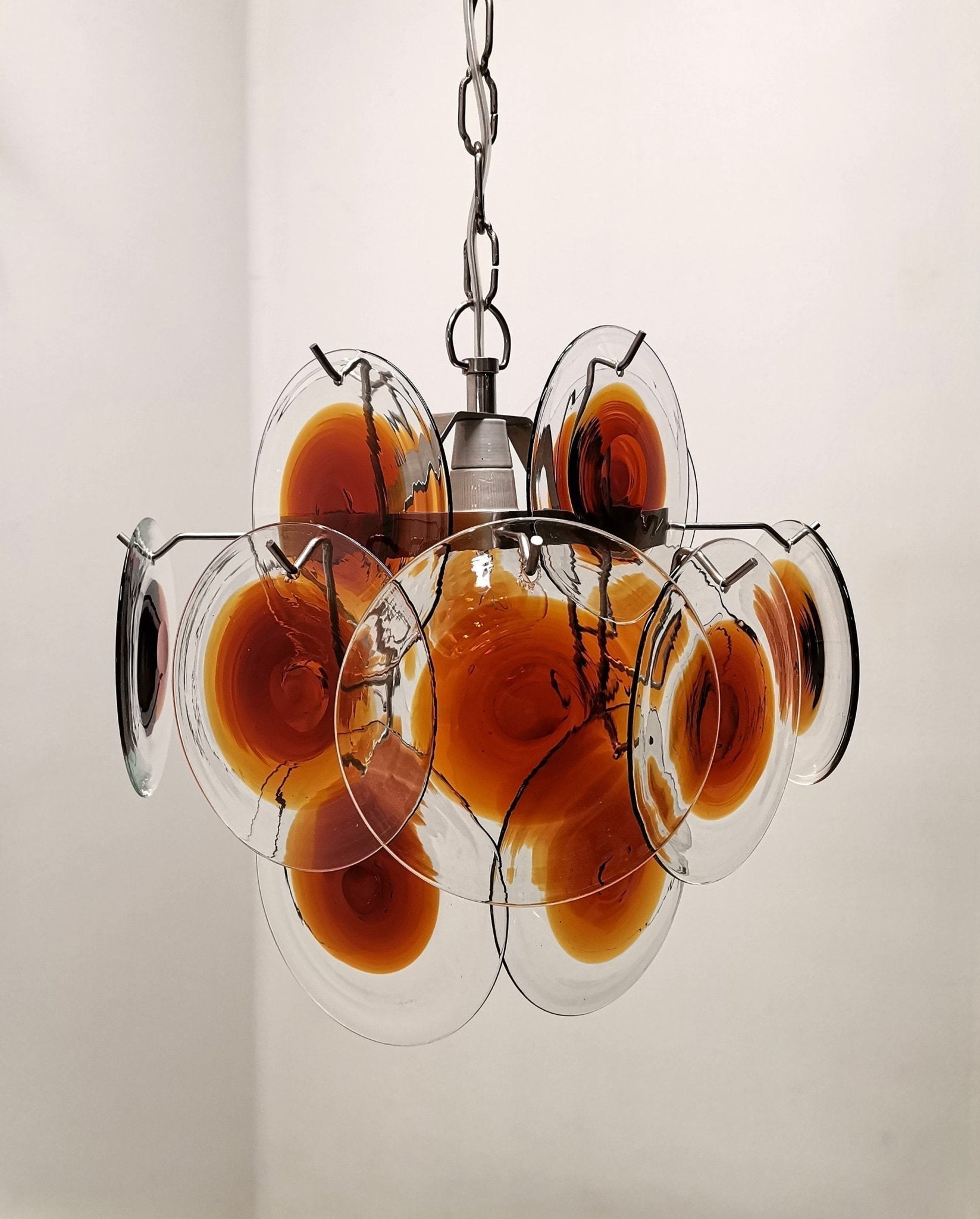 Velarissa Chandelier Murano Glass Disc Mid Century