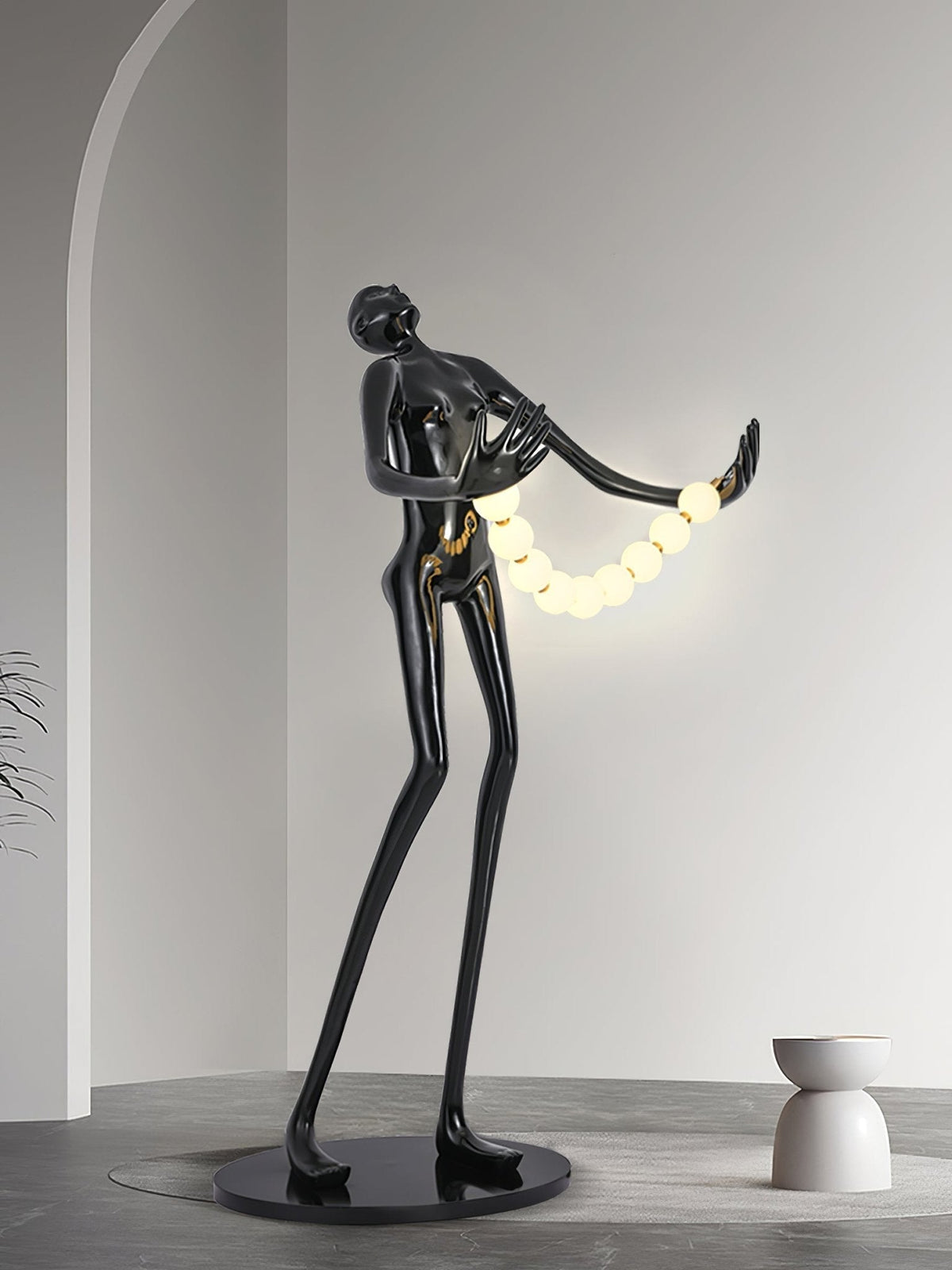 Orbit Beaded Sculptural Floor Lamp