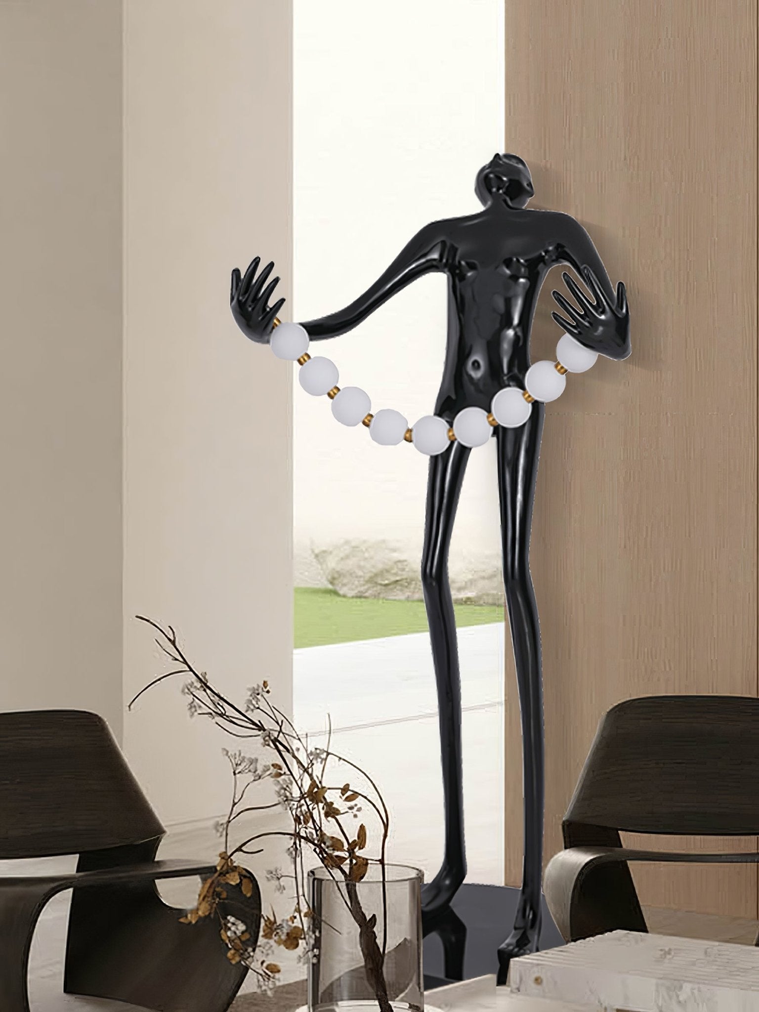 Orbit Beaded Sculptural Floor Lamp