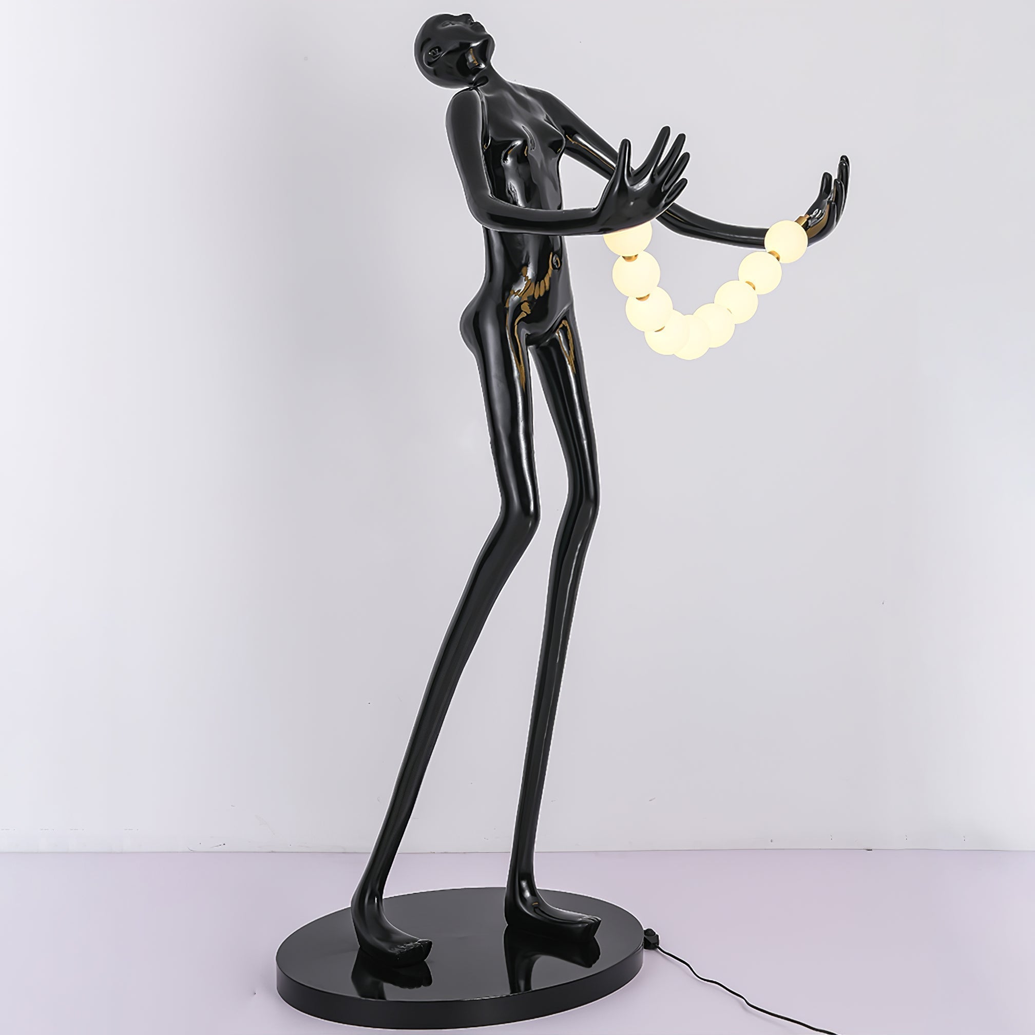 Orbit Beaded Sculptural Floor Lamp