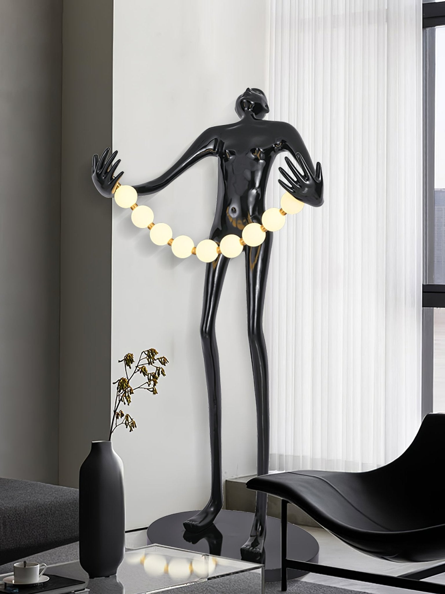 Orbit Beaded Sculptural Floor Lamp