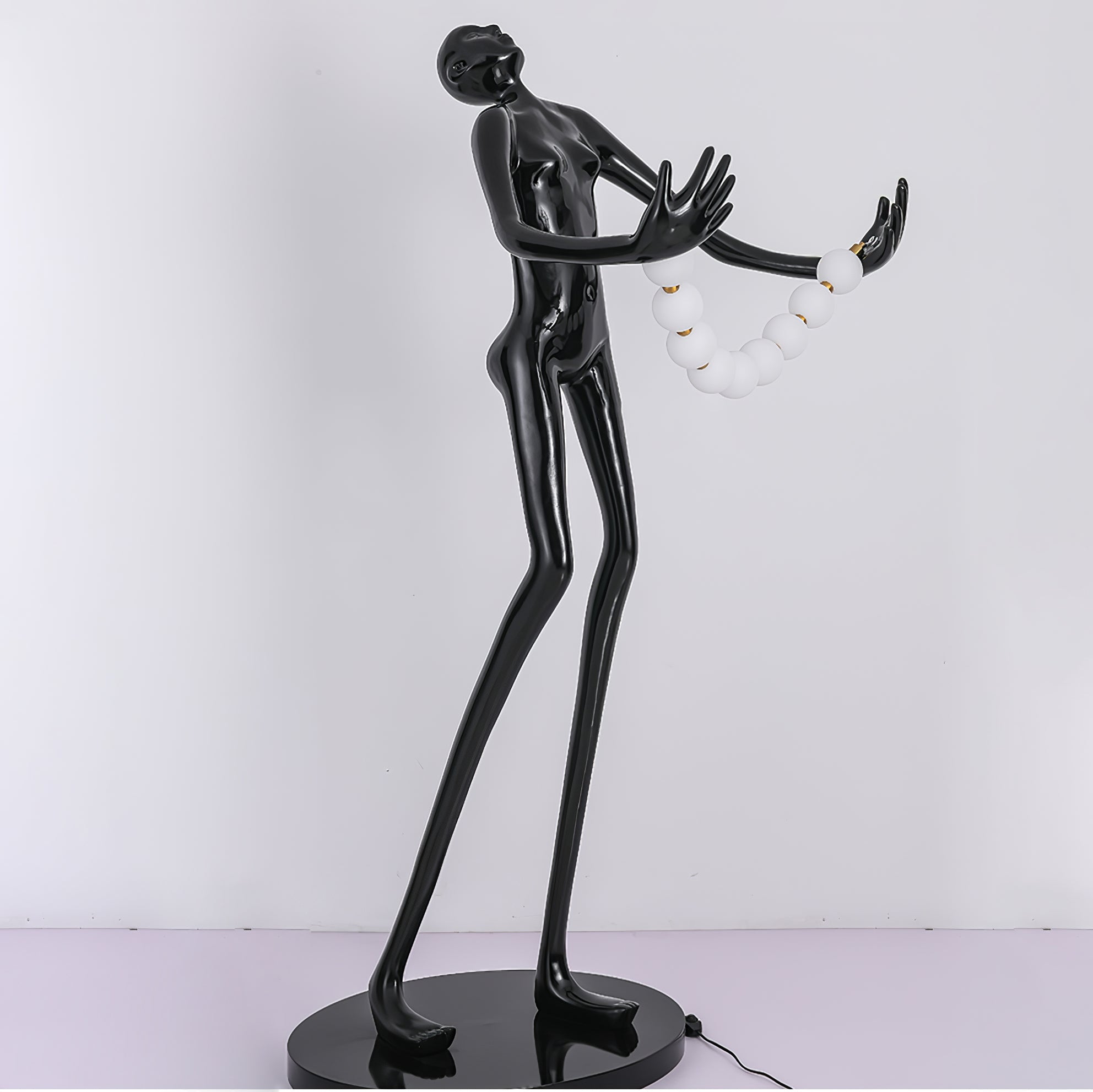 Orbit Beaded Sculptural Floor Lamp