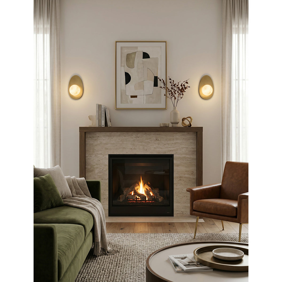 Orlisse Alabaster Wall Sconce