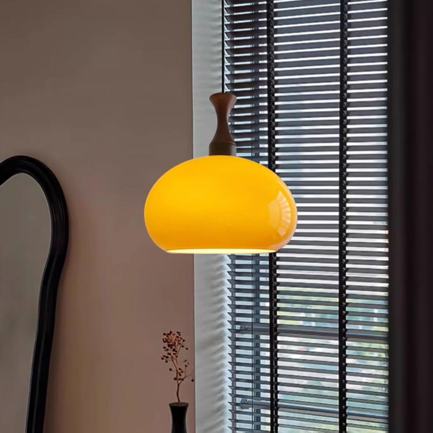 Gyls Modern Minimalist Wood Glass Pendant Lamp