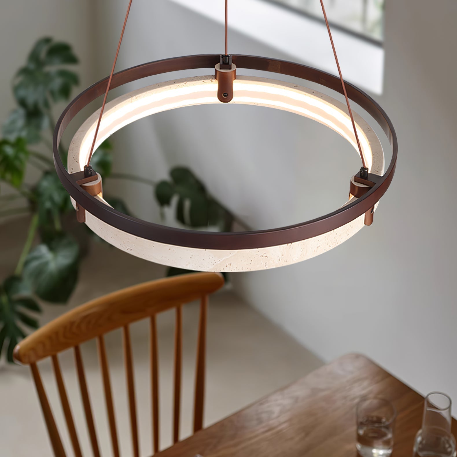 Veraearae Travertine Pendant Light - Neutral Decor