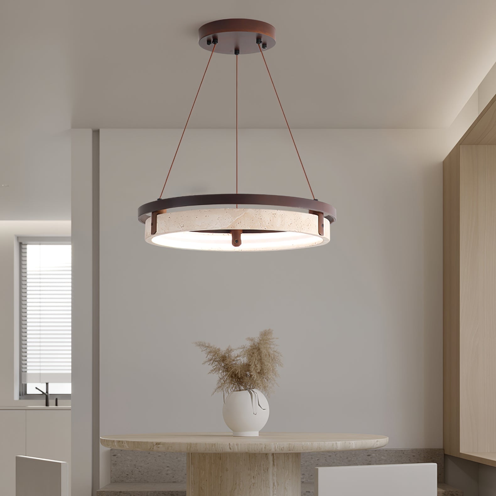 Veraearae Travertine Pendant Light - Neutral Decor