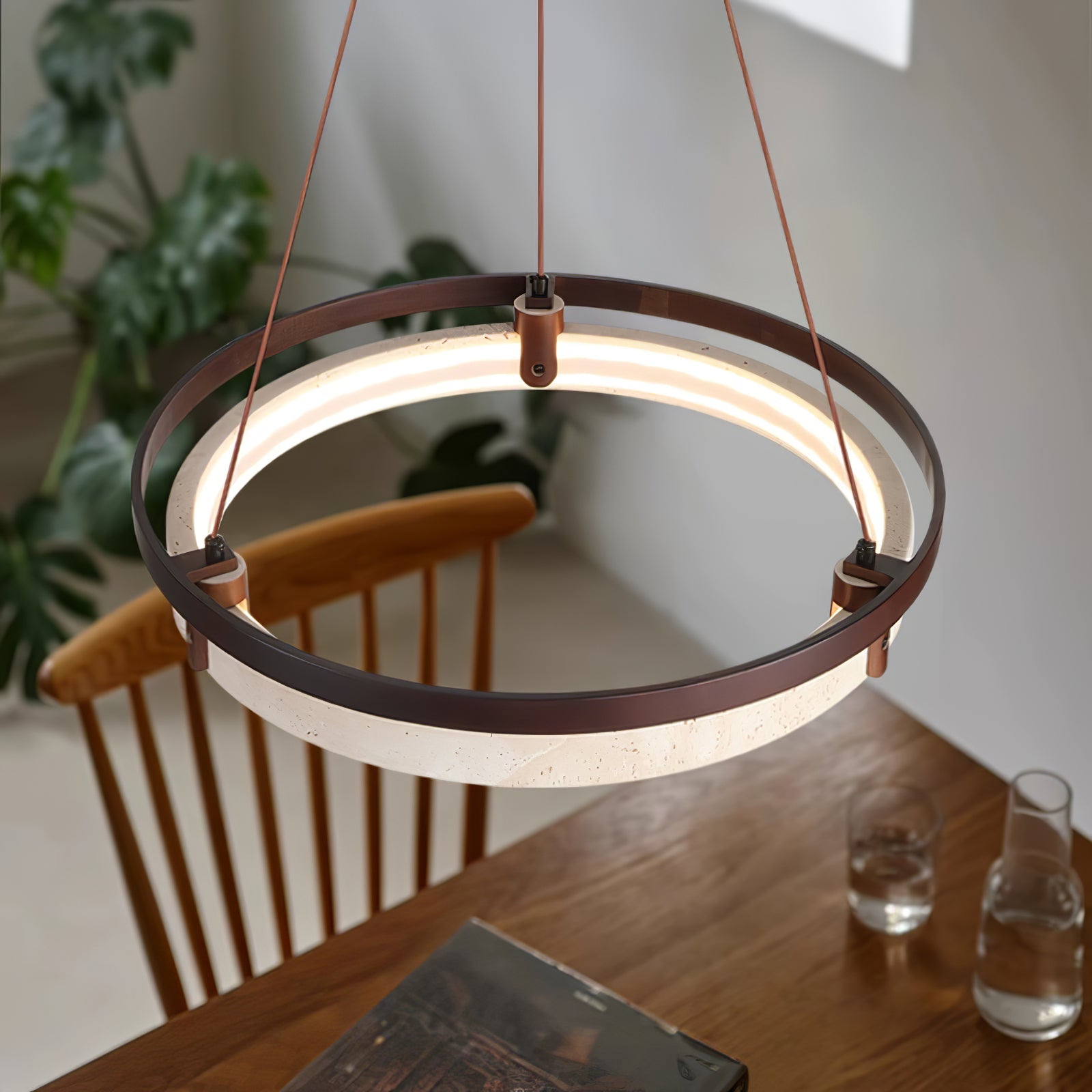 Veraearae Travertine Pendant Light - Neutral Decor